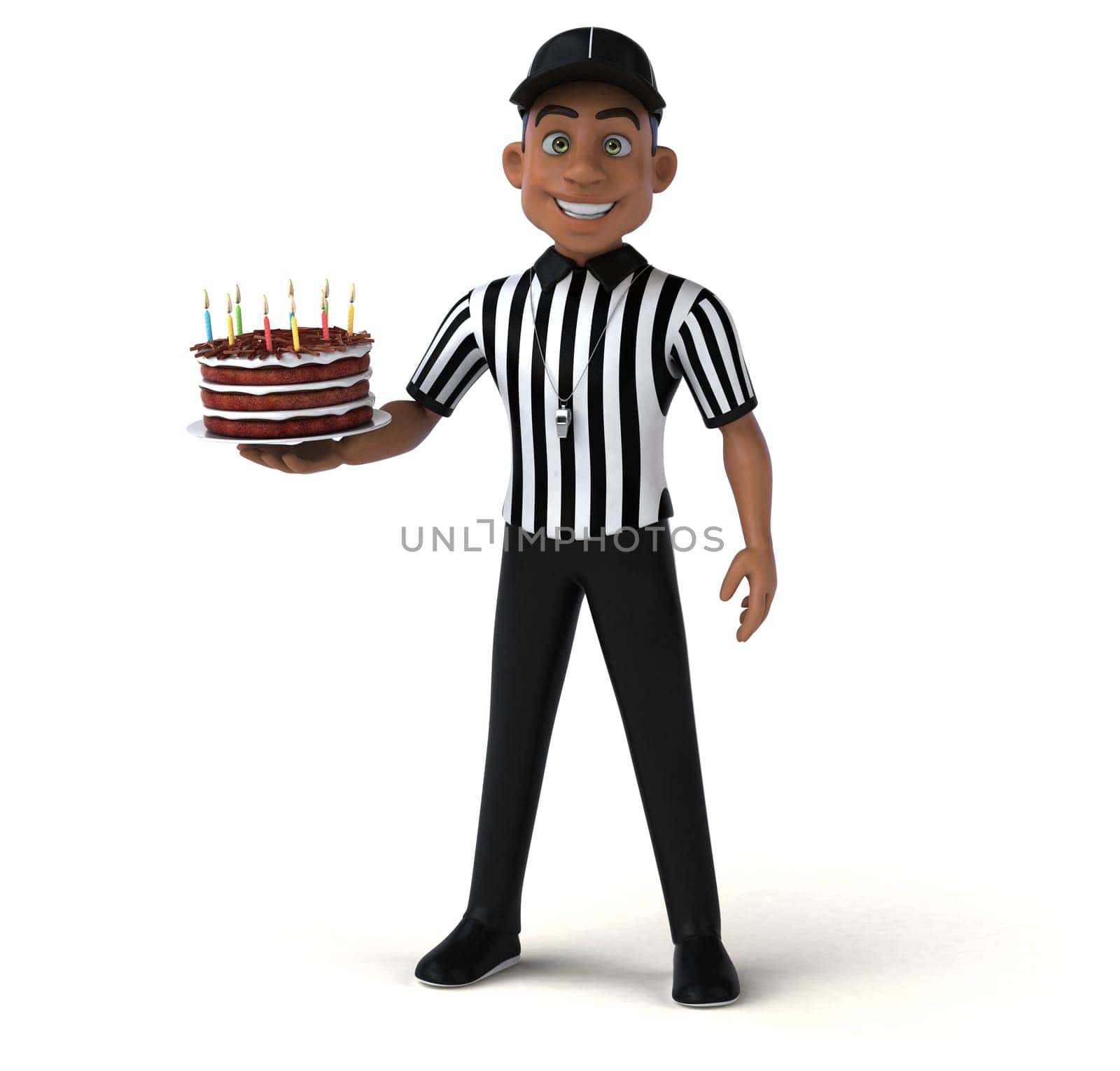 Fun 3D Illustration of an american Referee