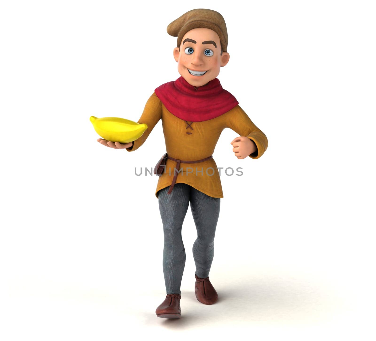 3D Illustration of a medieval historical character