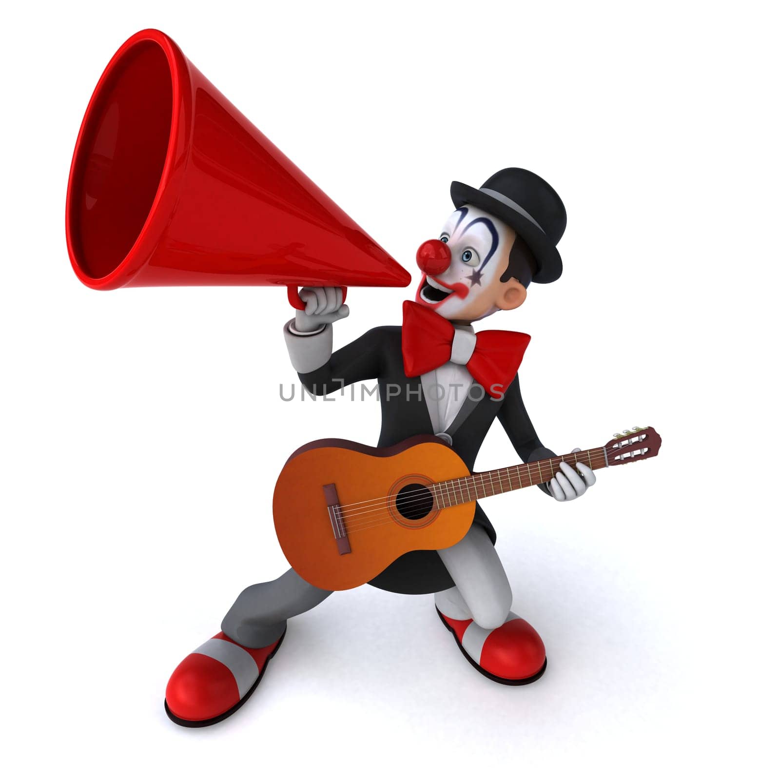 Fun 3D illustration of a fun clown