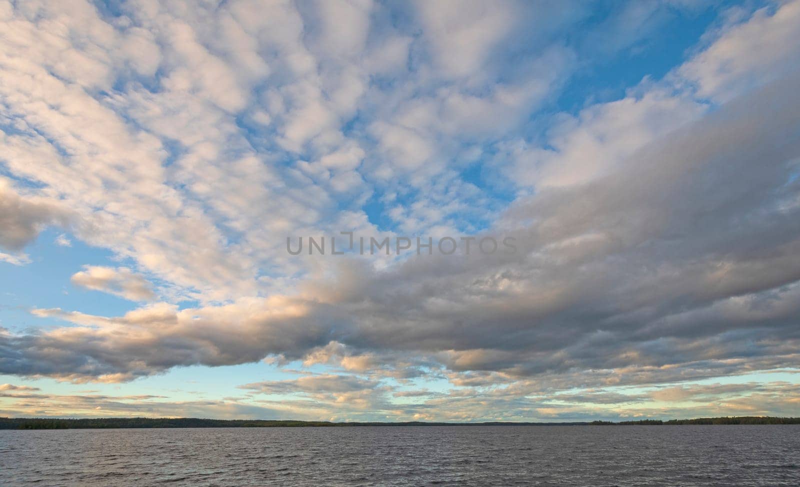 Stratus Cloud Panorama in the Evening on Saganaga Lake in The Boundary Waters in Minnesota