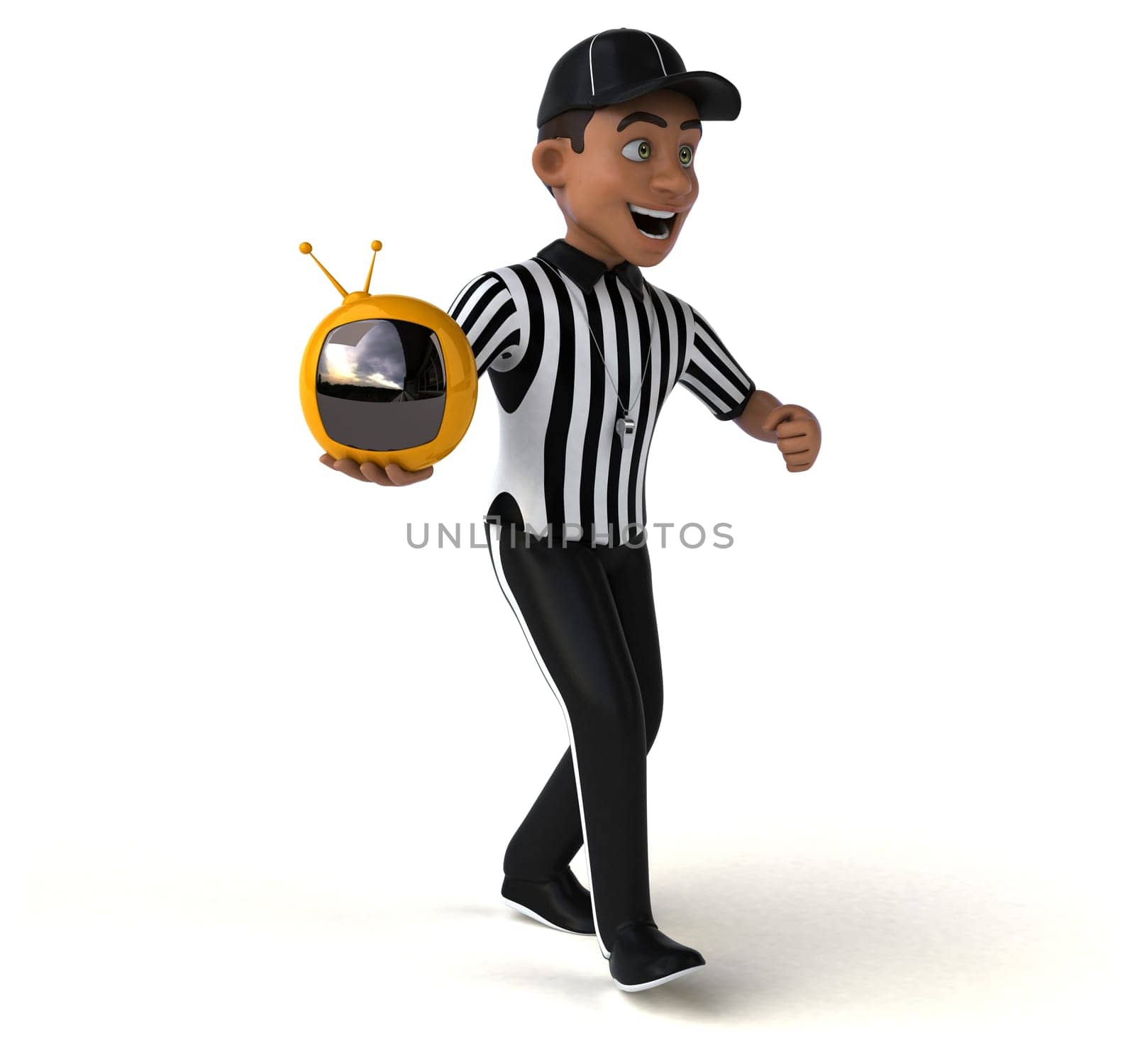 Fun 3D Illustration of an american Referee