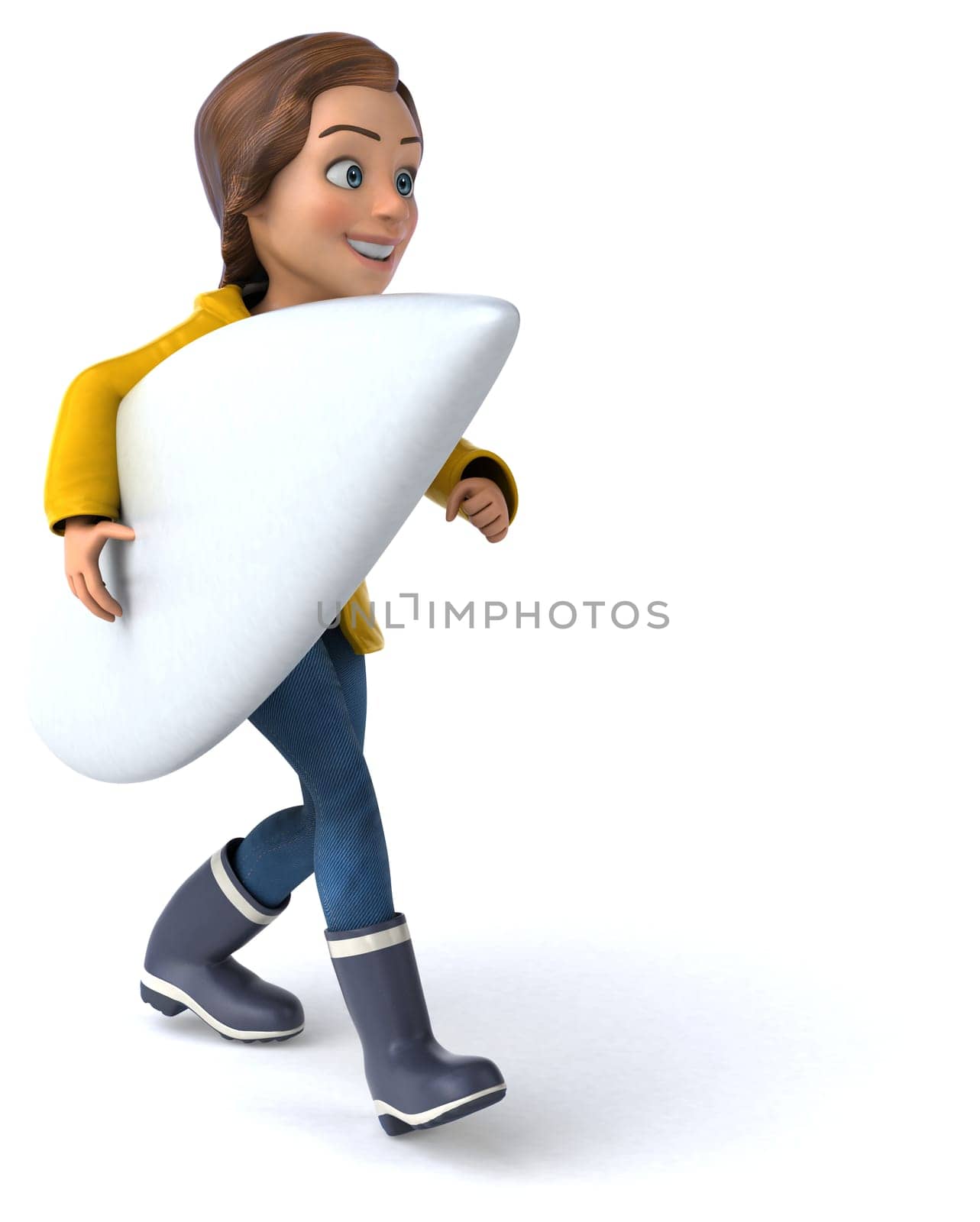 Fun 3D cartoon teenage girl