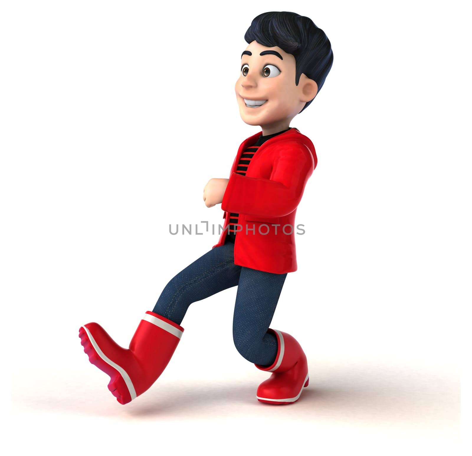 Fun 3D cartoon teenage boy