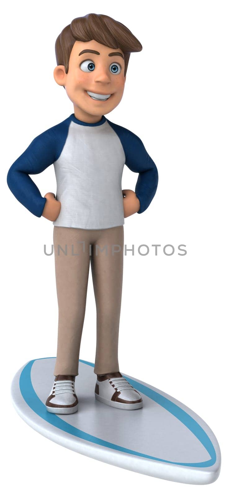 3D cartoon character fun teenager