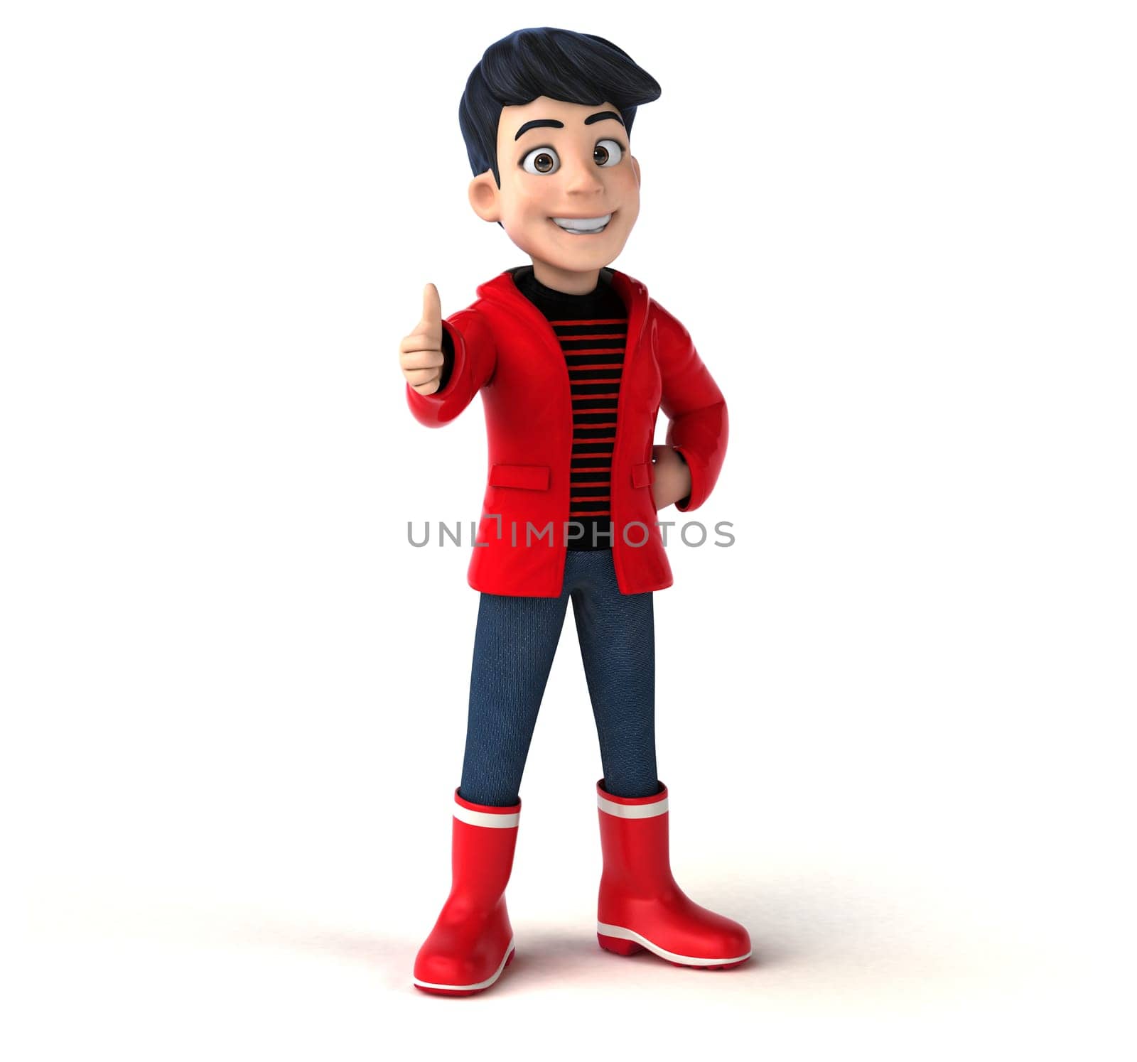 Fun 3D cartoon teenage boy