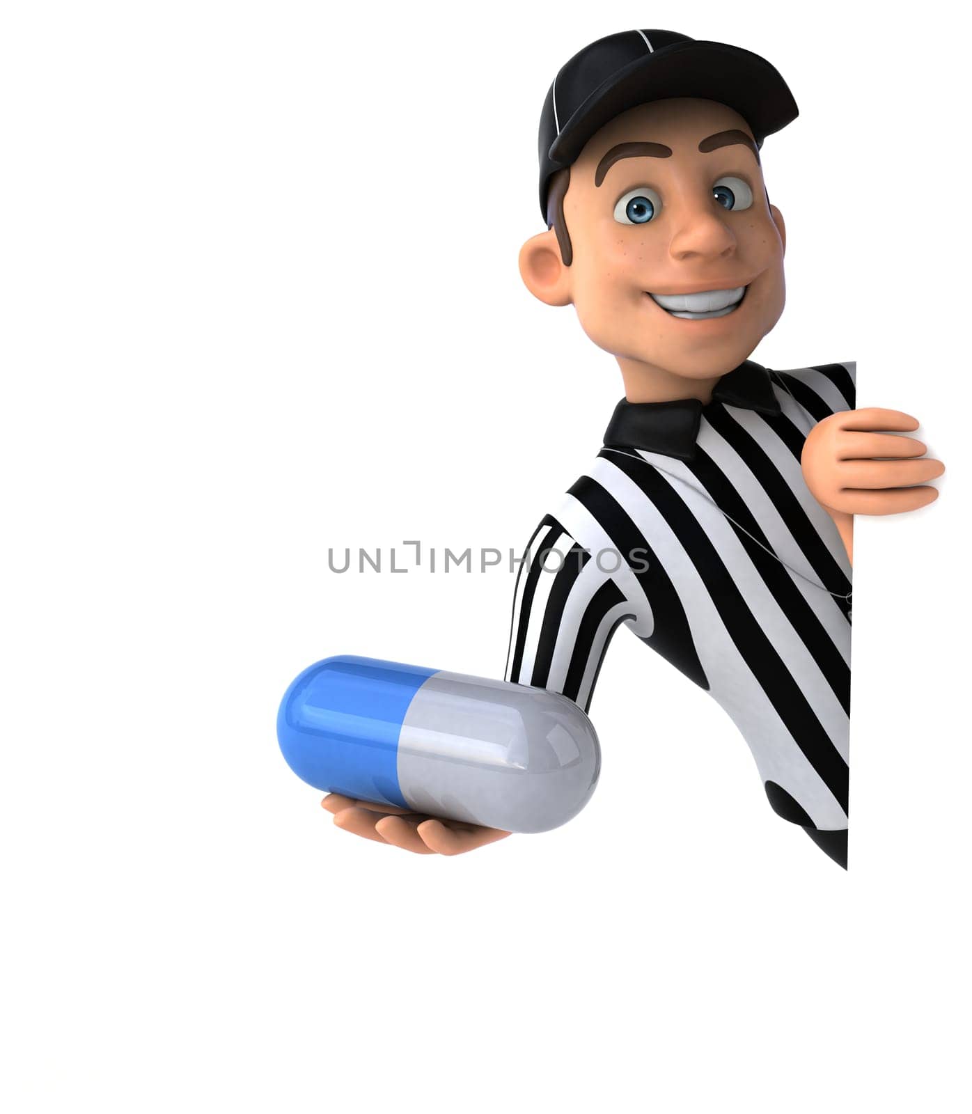 Fun 3D Illustration of an american Referee