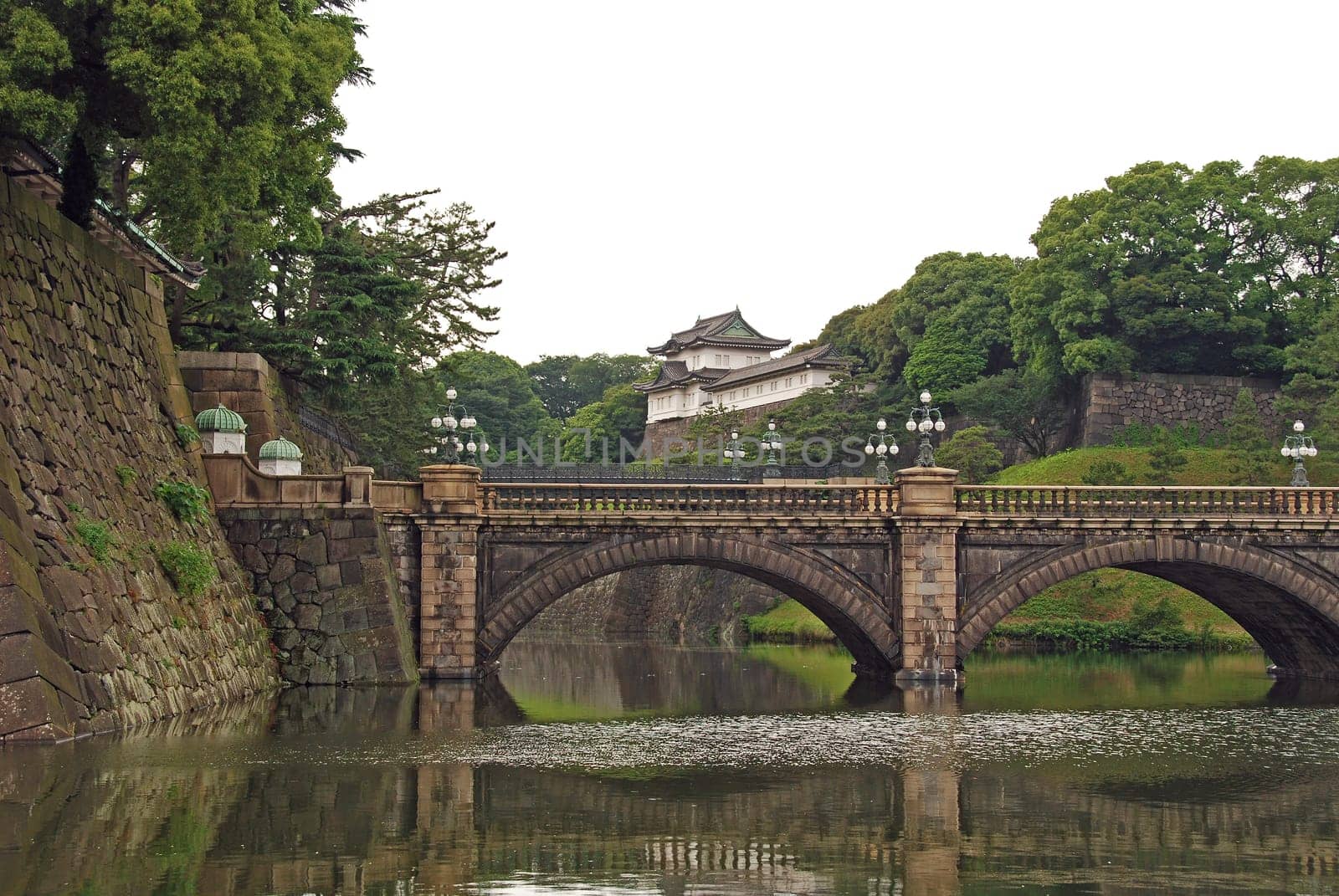 Japanese Imperial Palace and Moat in the Imperial Complex in Toyko, Japan