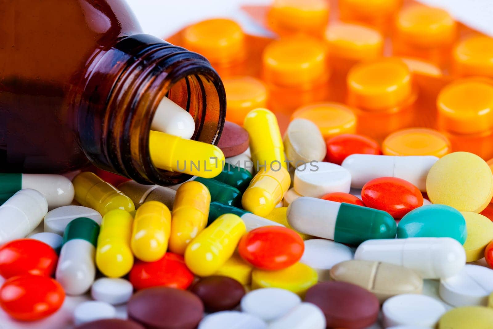 different color pillsDrugs and medicines