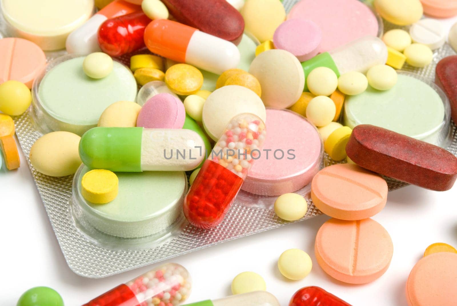 different color pillsDrugs and medicines