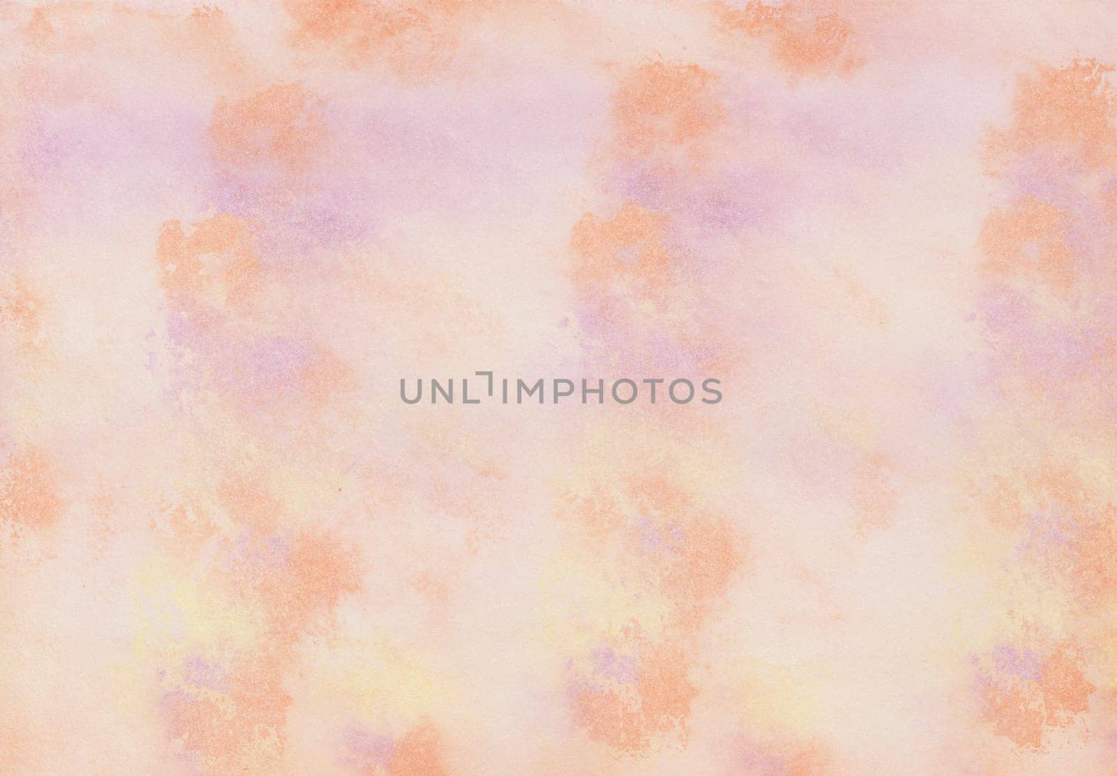 Watercolor background in orange, yellow, violet which had painted with a microfiber paint roller