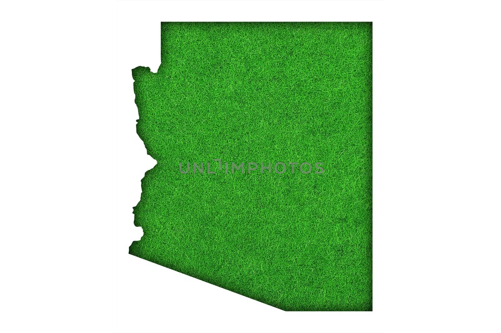 Map of Arizona on green felt
