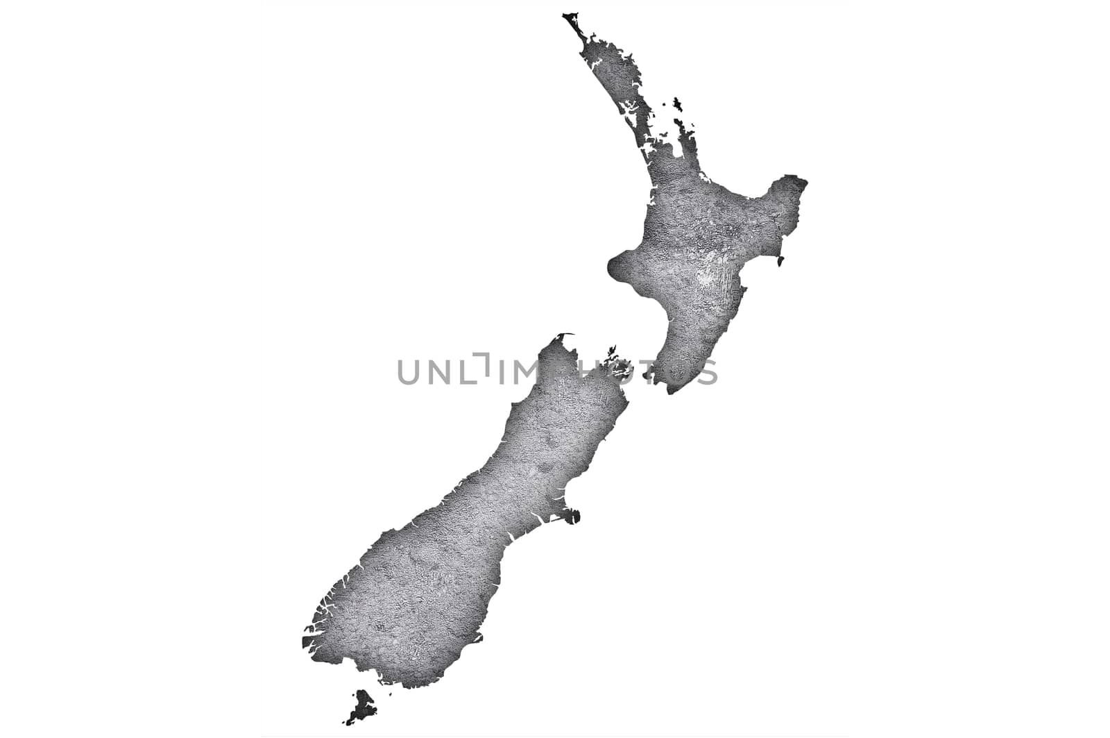 Map of New Zealand on weathered concrete