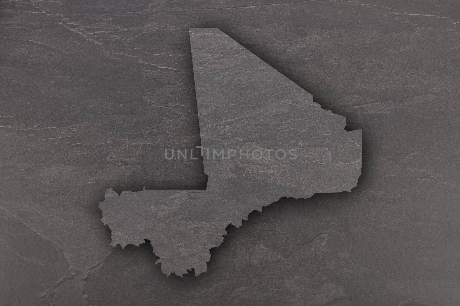Map of Mali on dark slate