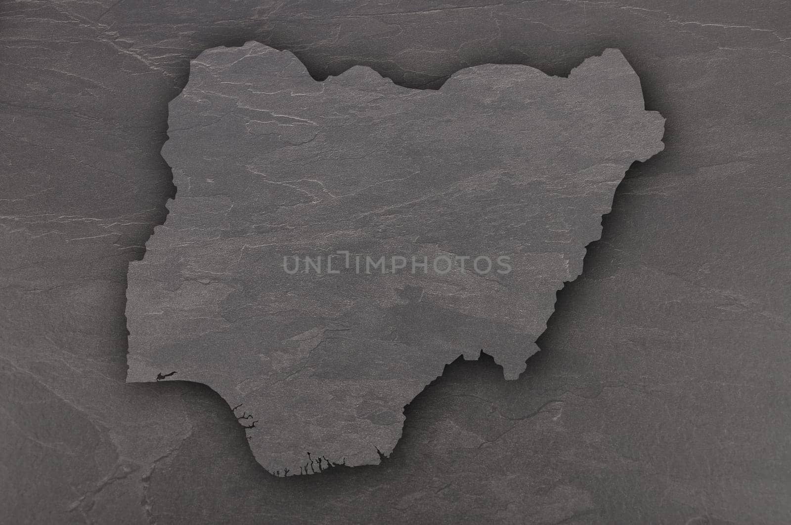 Map of Nigeria on dark slate