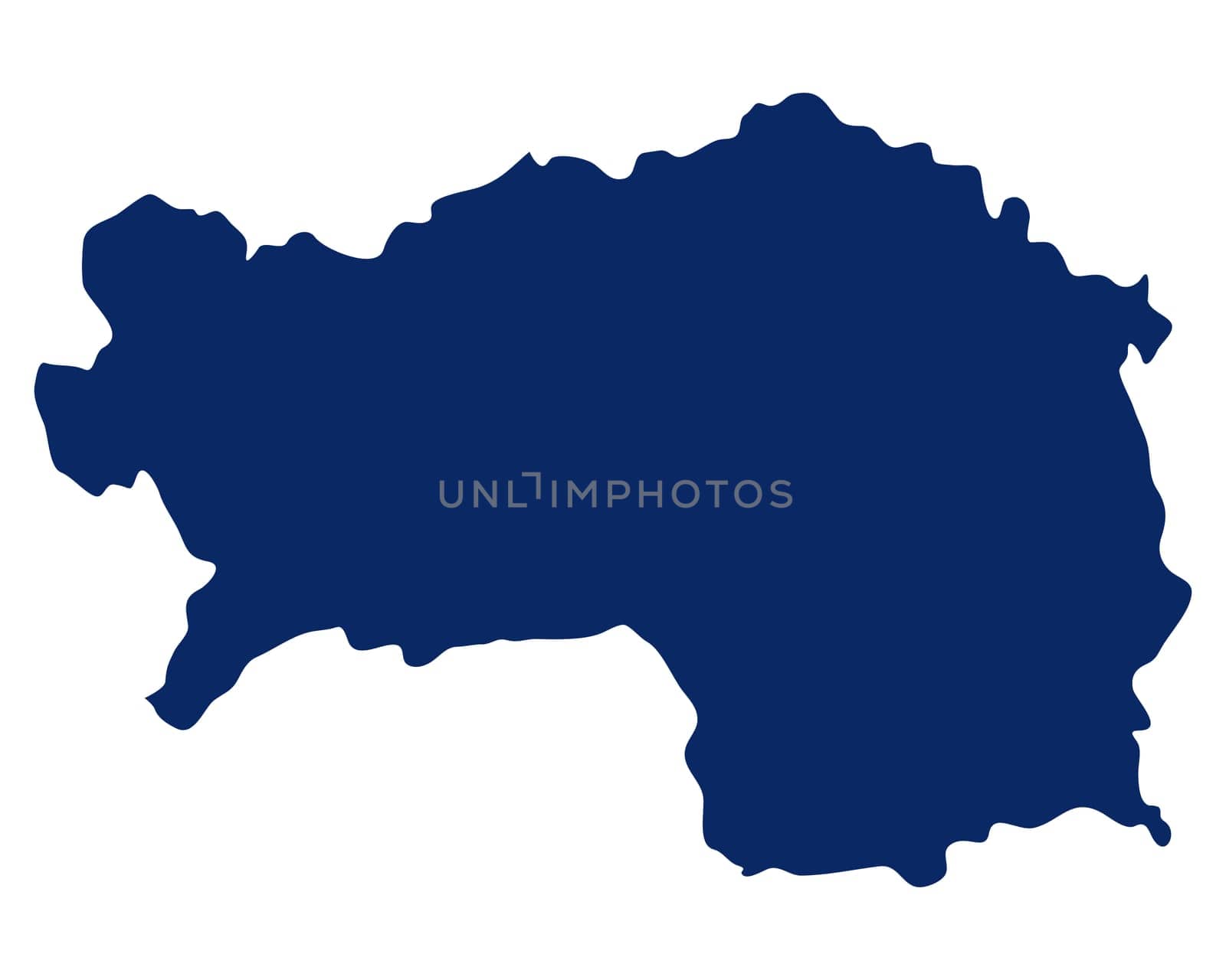 Karte von Steiermark in blauer Farbe