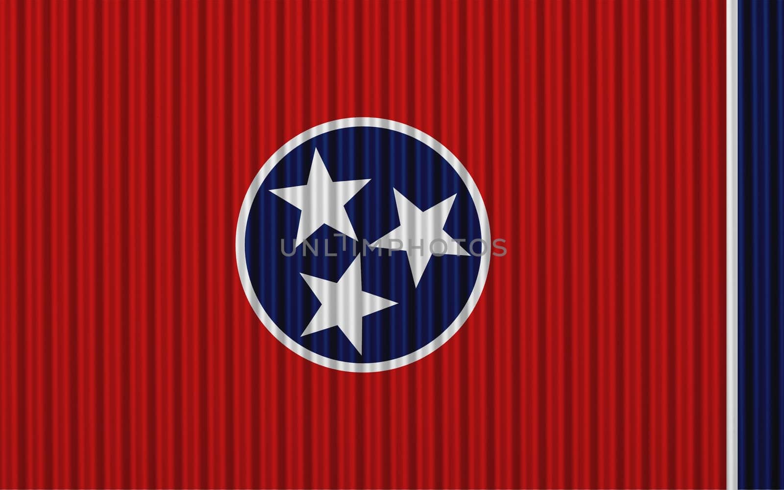 Flag of Tennessee on corrugated iron