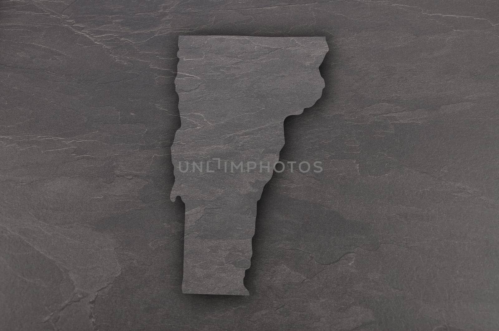 Map of Vermont on dark slate