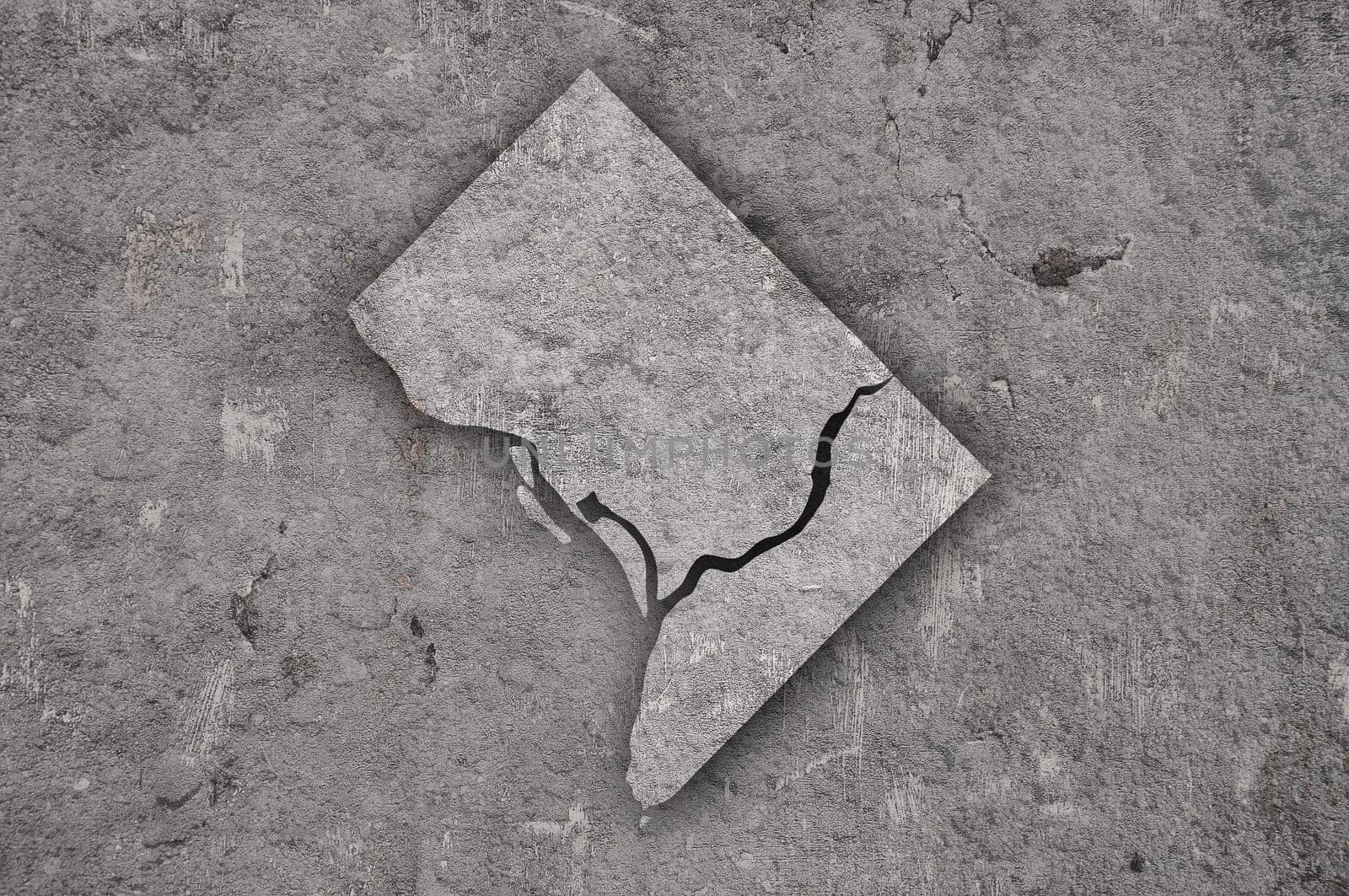 Map of Washington DC on weathered concrete