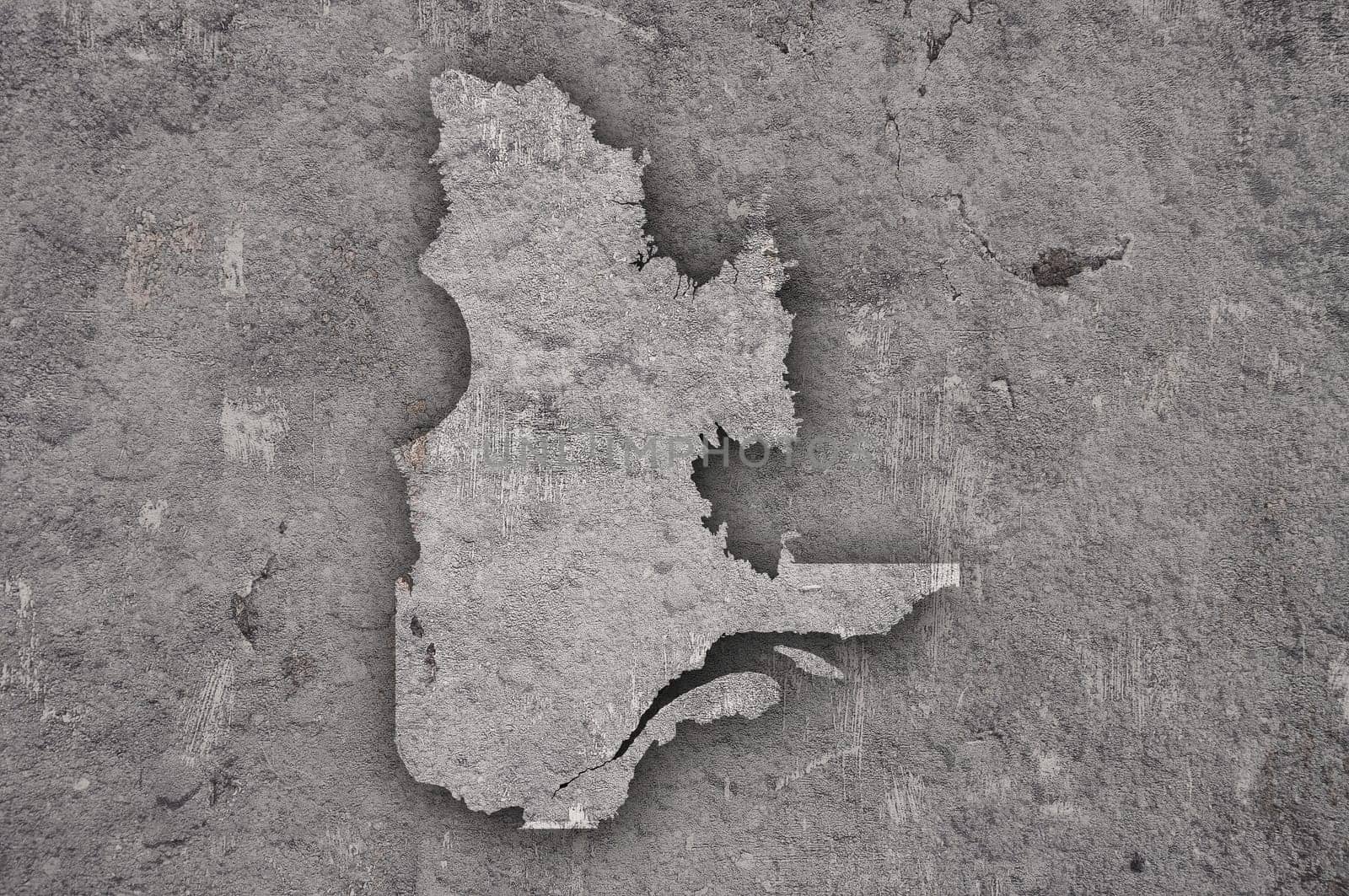 Map of Quebec on weathered concrete
