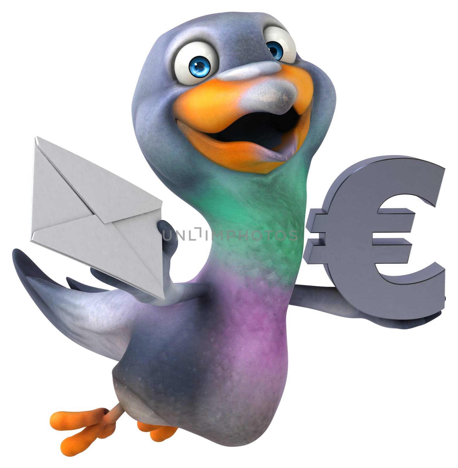 Fun pigeon - 3D Illustration