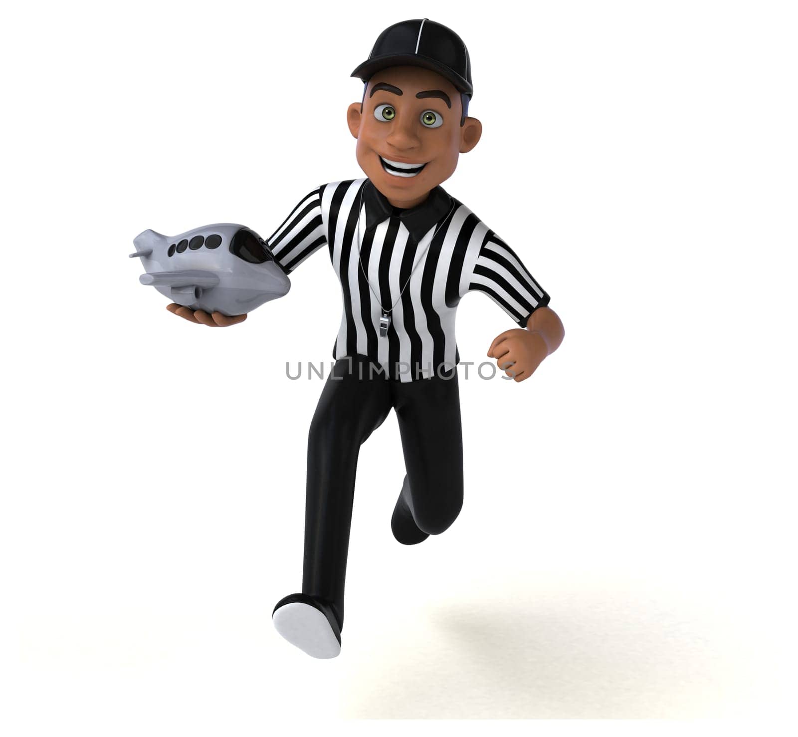 Fun 3D Illustration of an american Referee