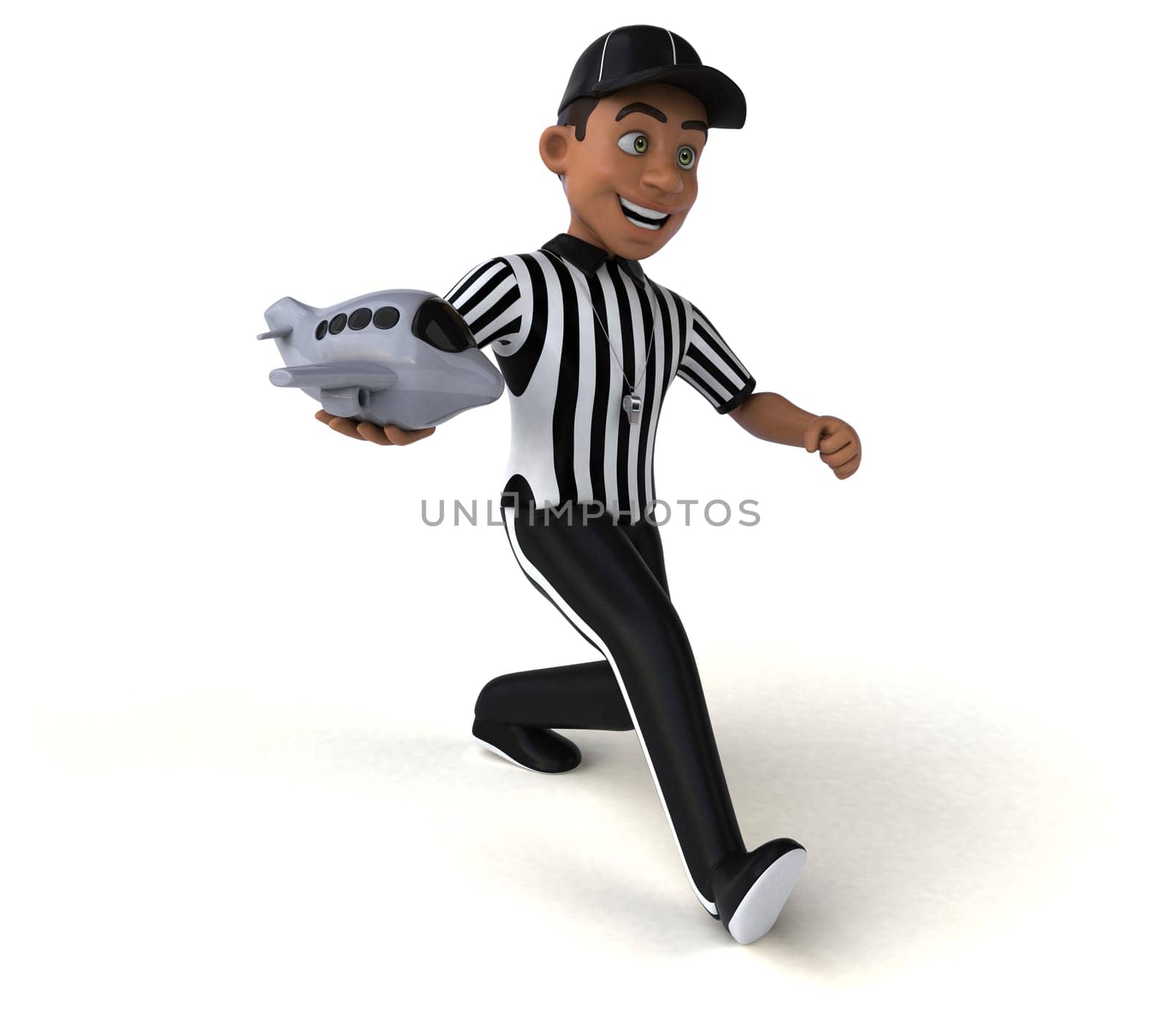 Fun 3D Illustration of an american Referee
