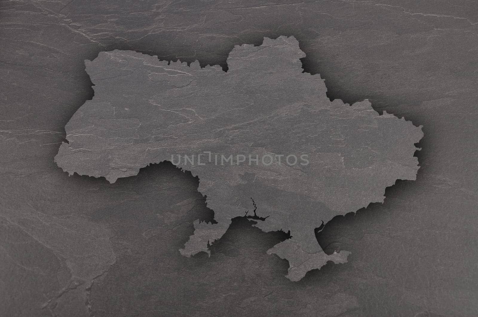 Map of Ukraine on dark slate
