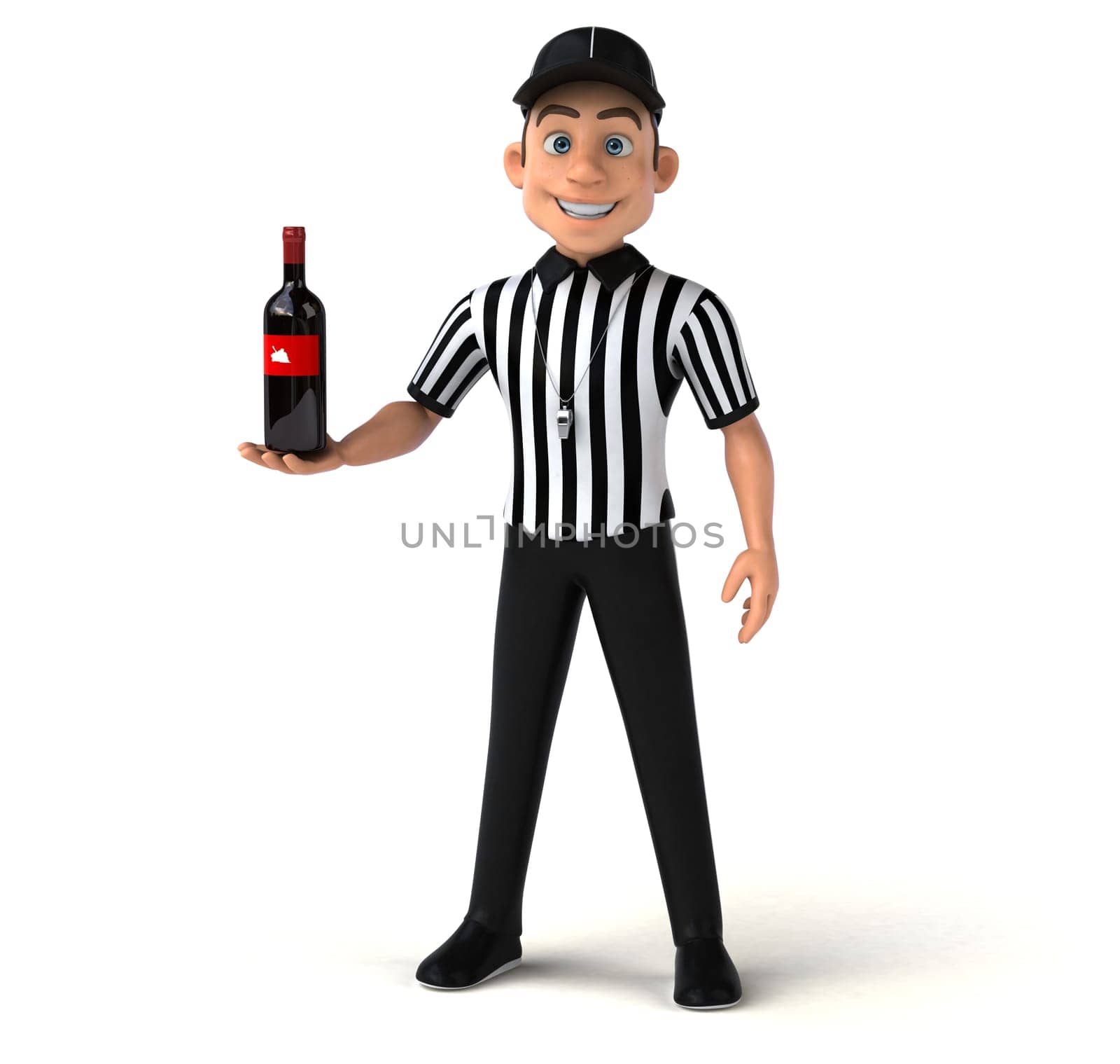 Fun 3D Illustration of an american Referee