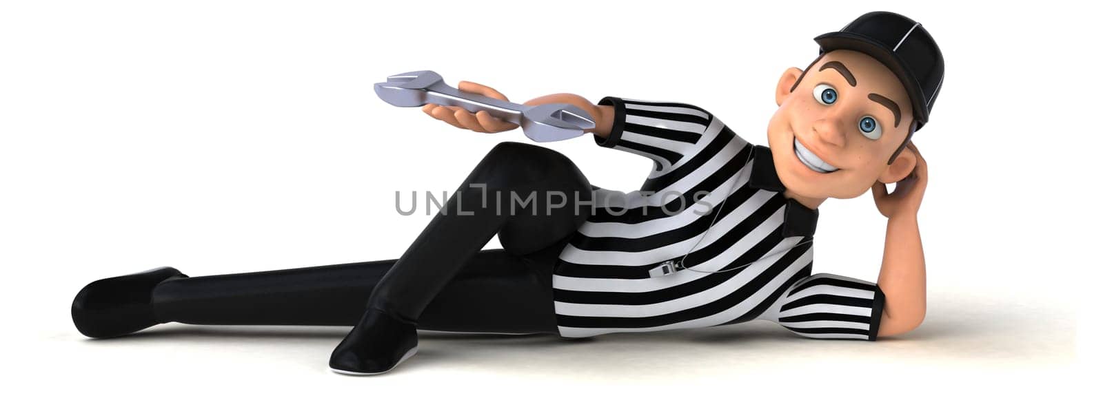 Fun 3D Illustration of an american Referee