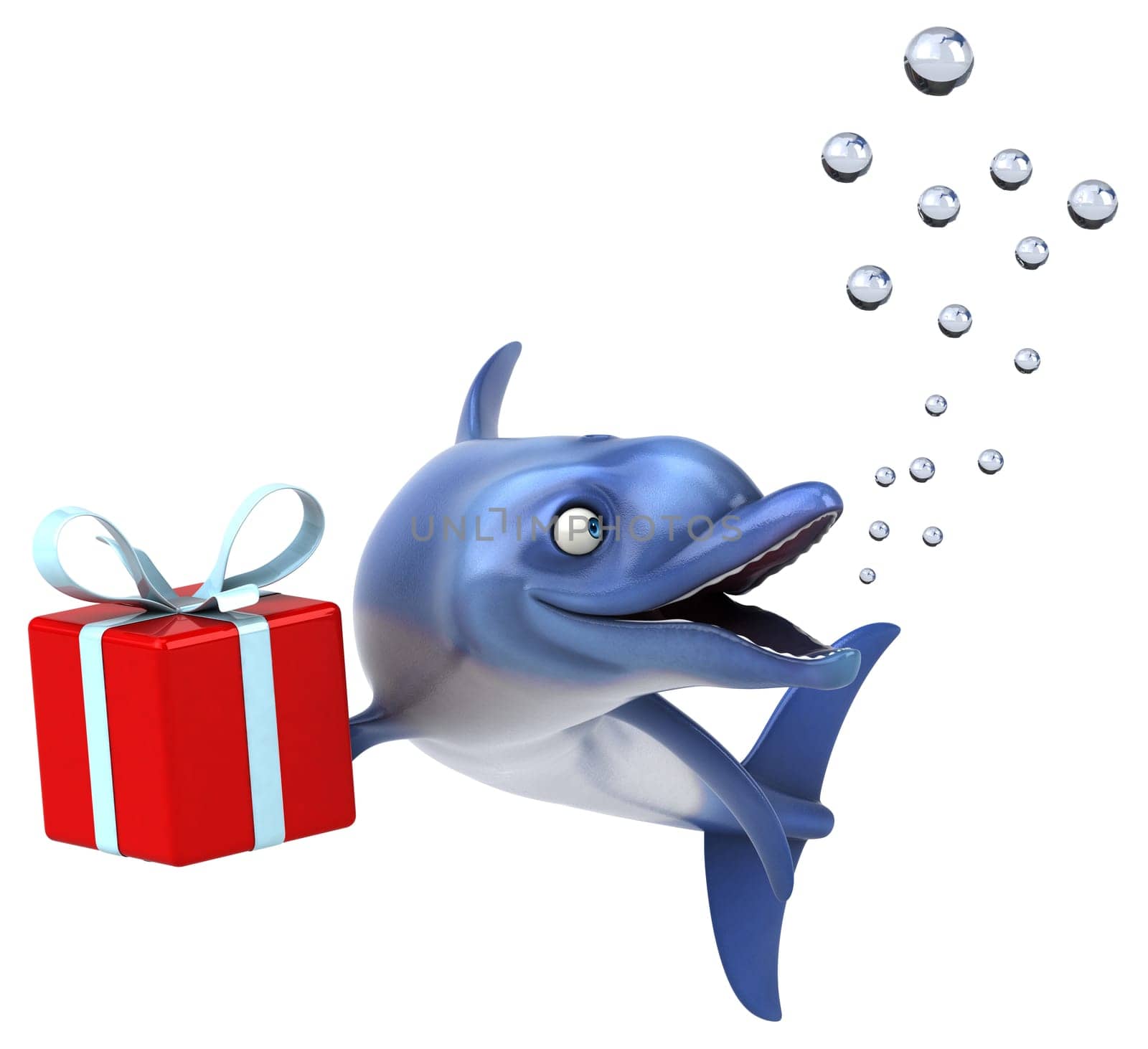 Fun dolphin - 3D Illustration