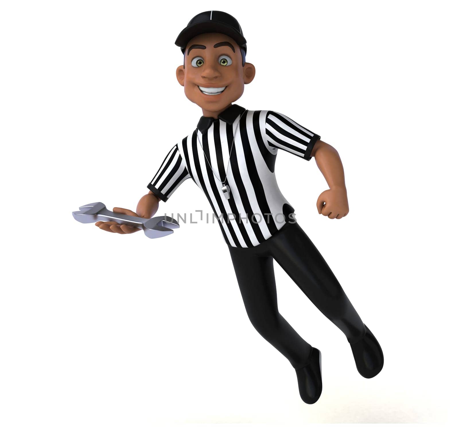 Fun 3D Illustration of an american Referee