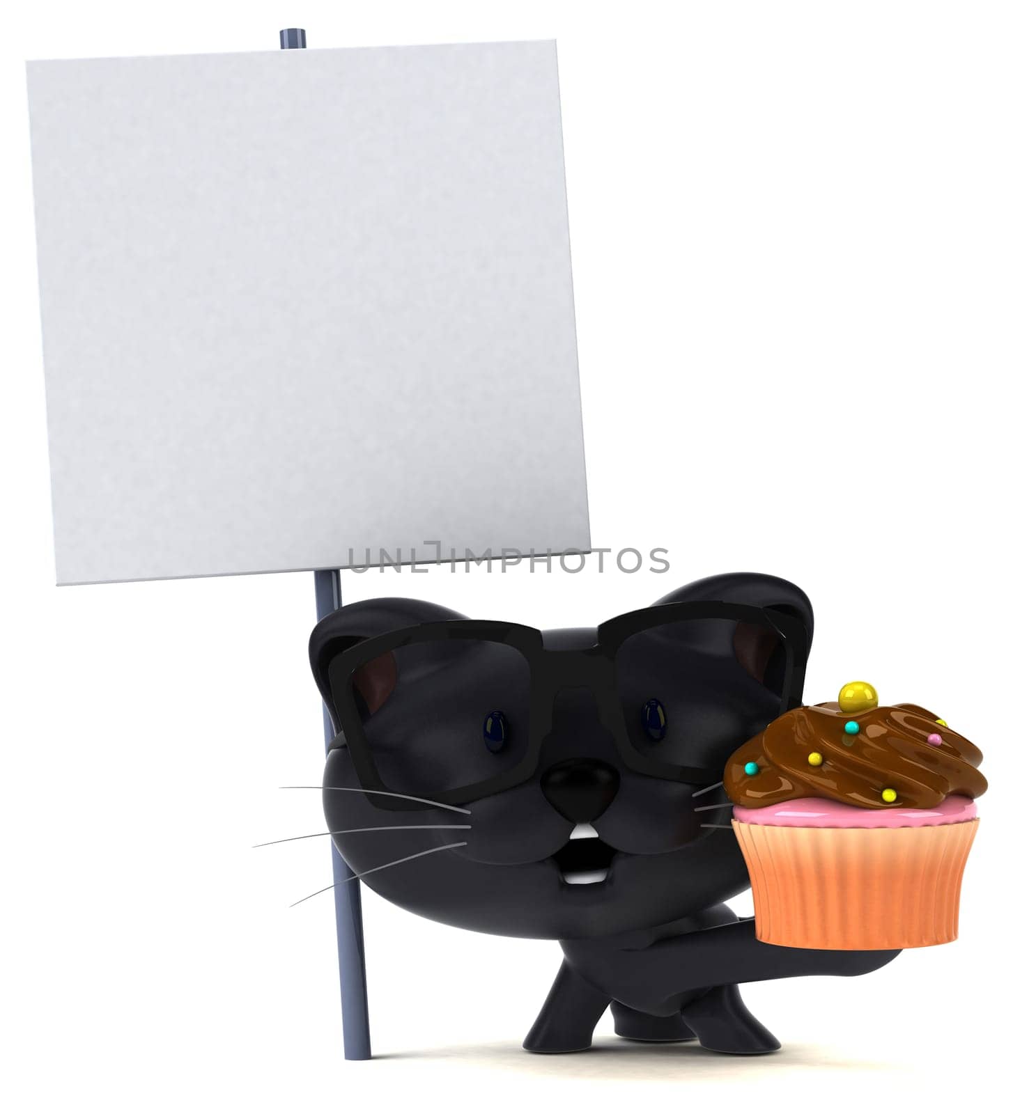 Fun cat - 3D Illustration