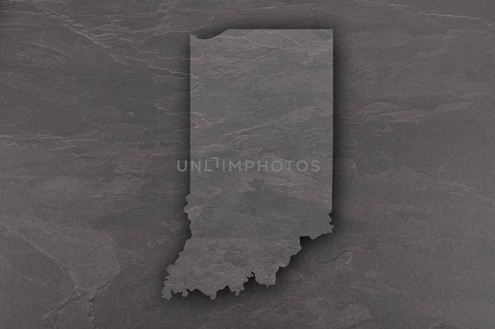 Map of Indiana on dark slate