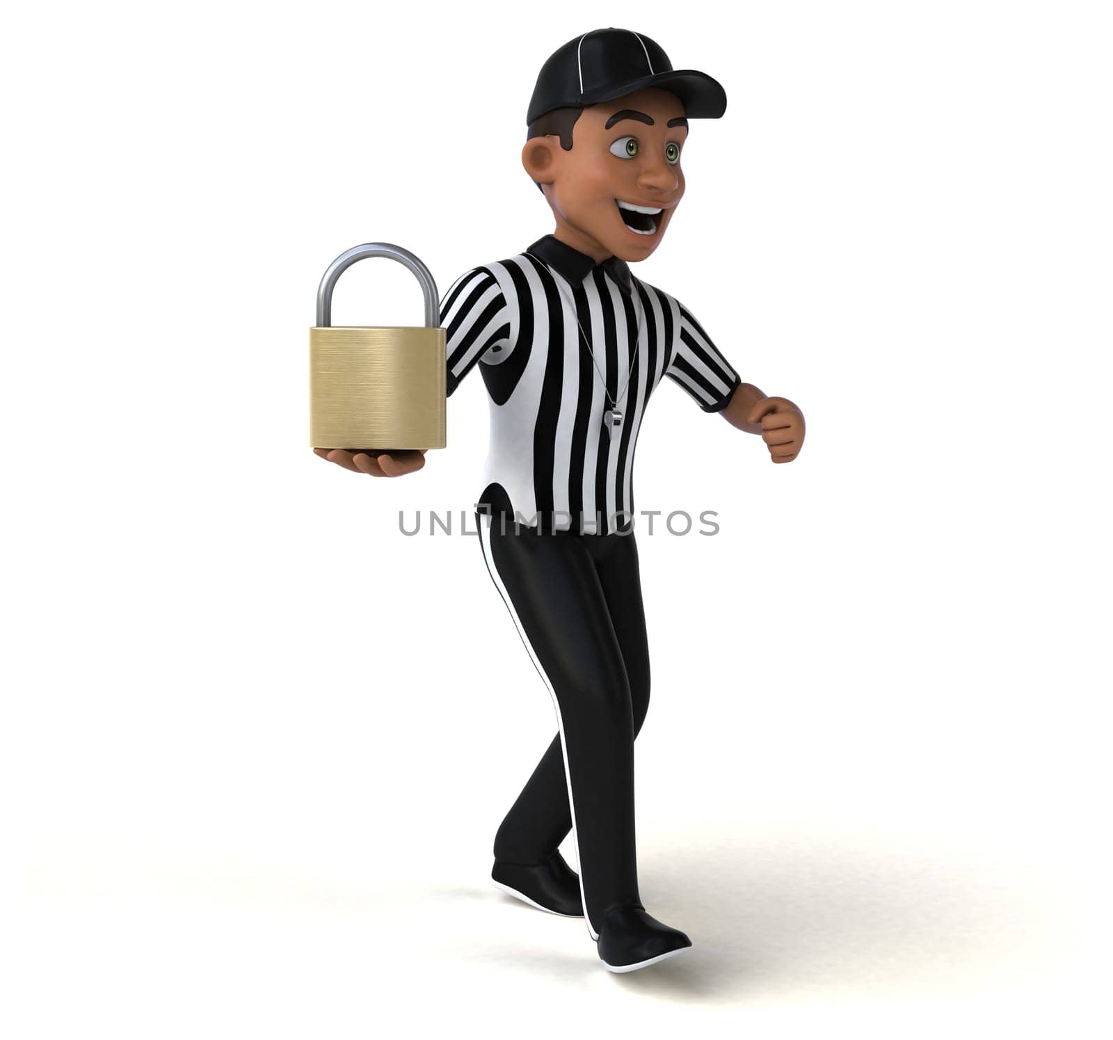 Fun 3D Illustration of an american Referee