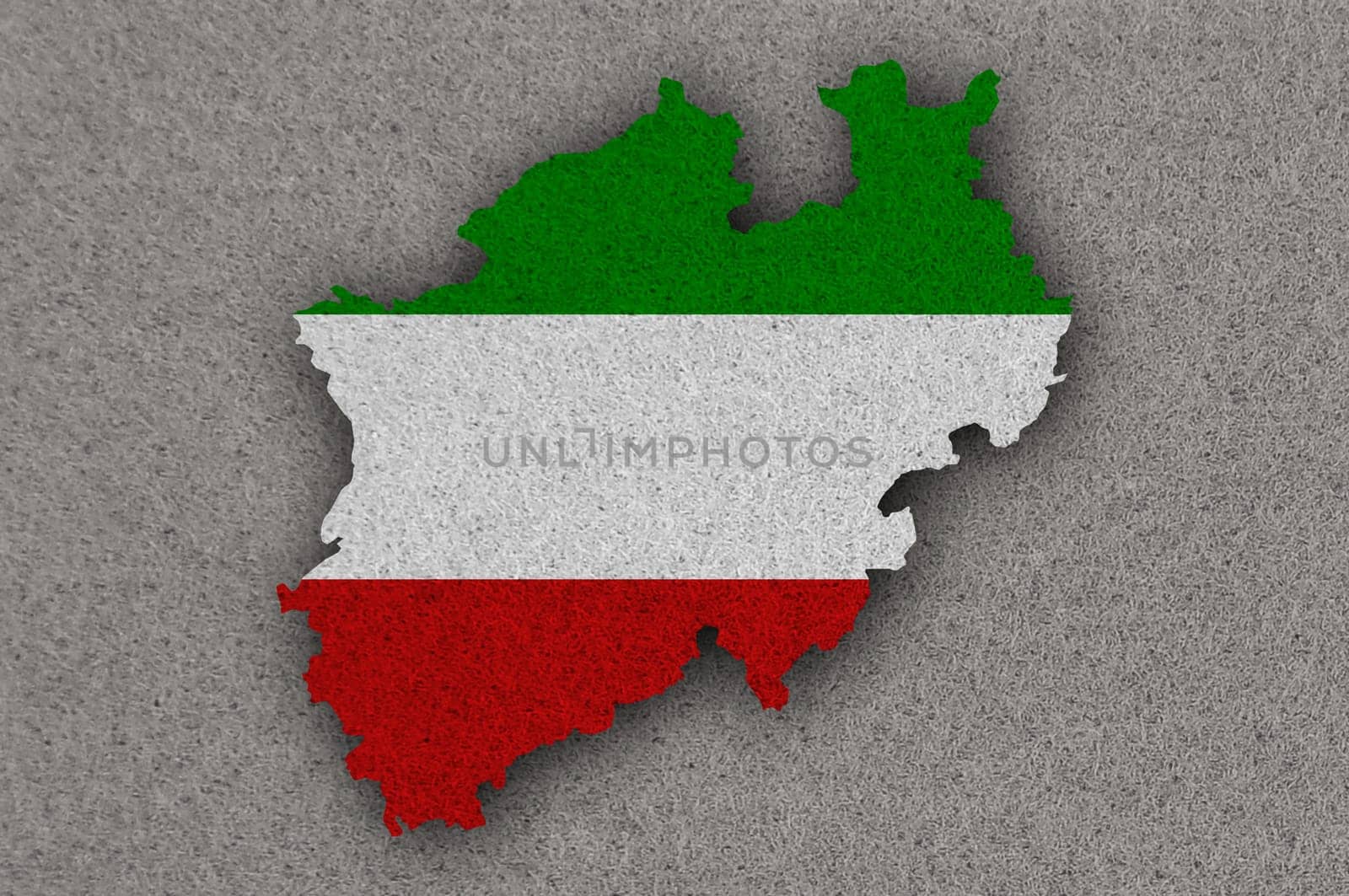 Map and flag of North Rhine-Westphalia on felt by lantapix