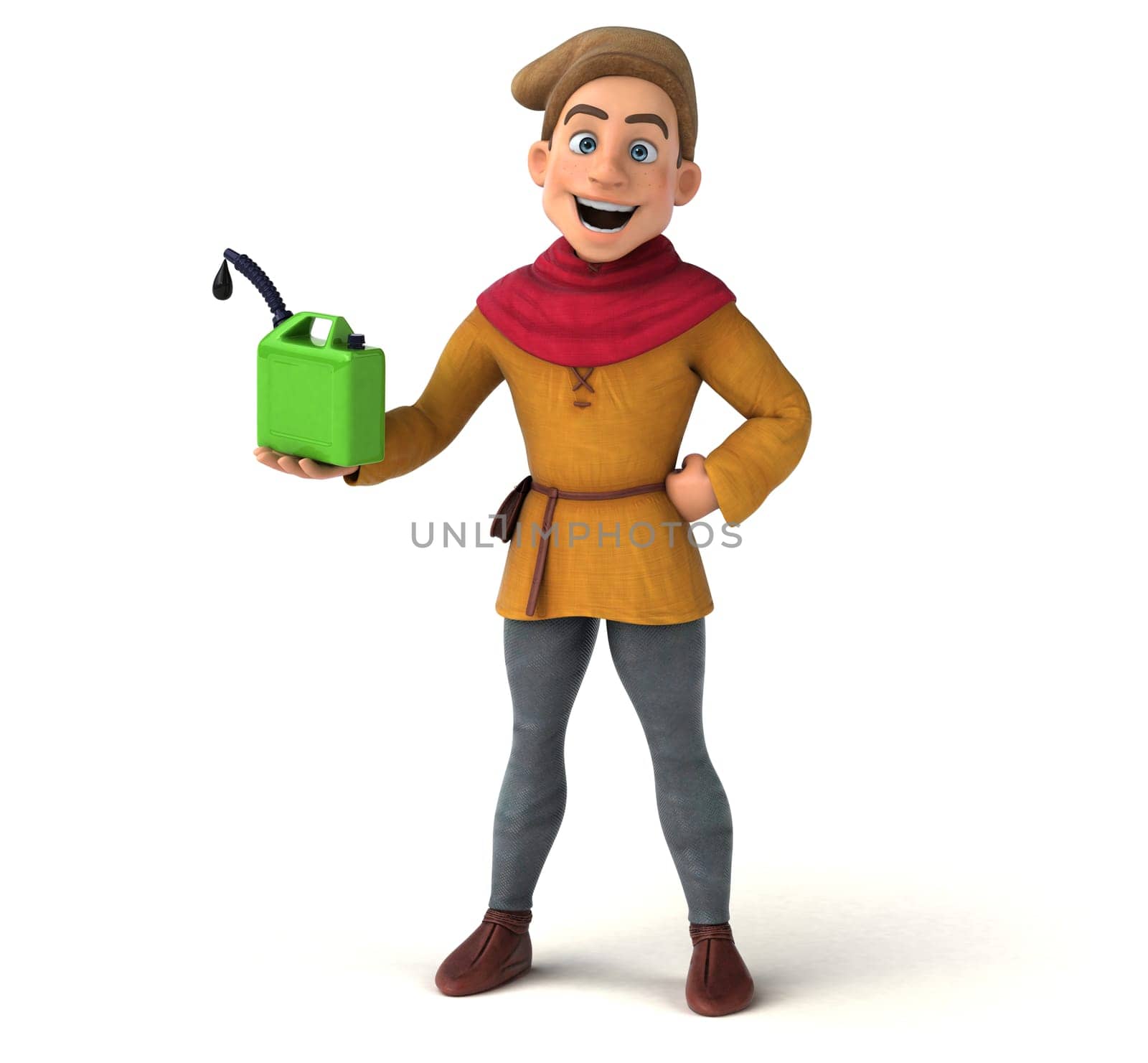 3D Illustration of a medieval historical character