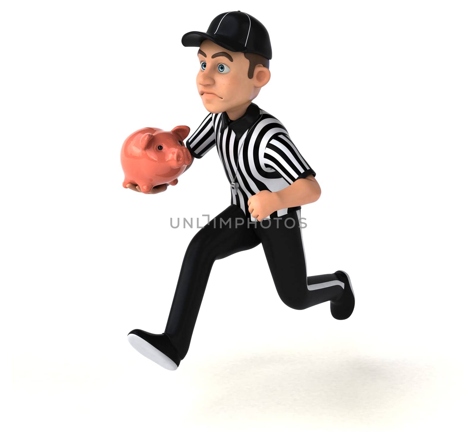 Fun 3D Illustration of an american Referee