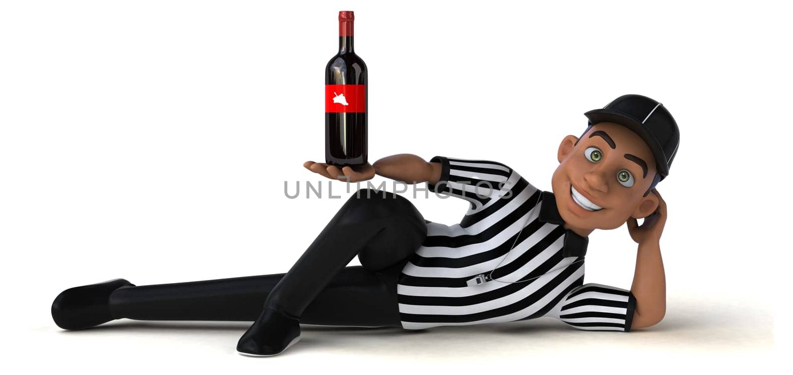 Fun 3D Illustration of an american Referee