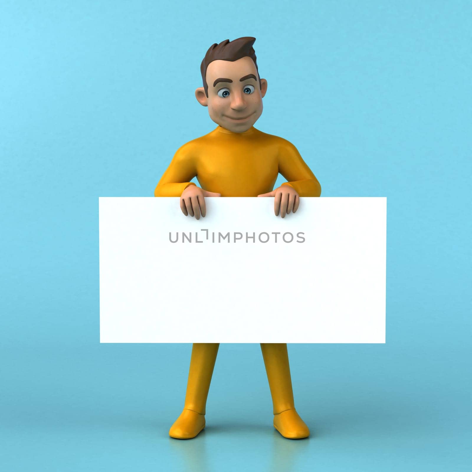 Fun 3D cartoon yellow character