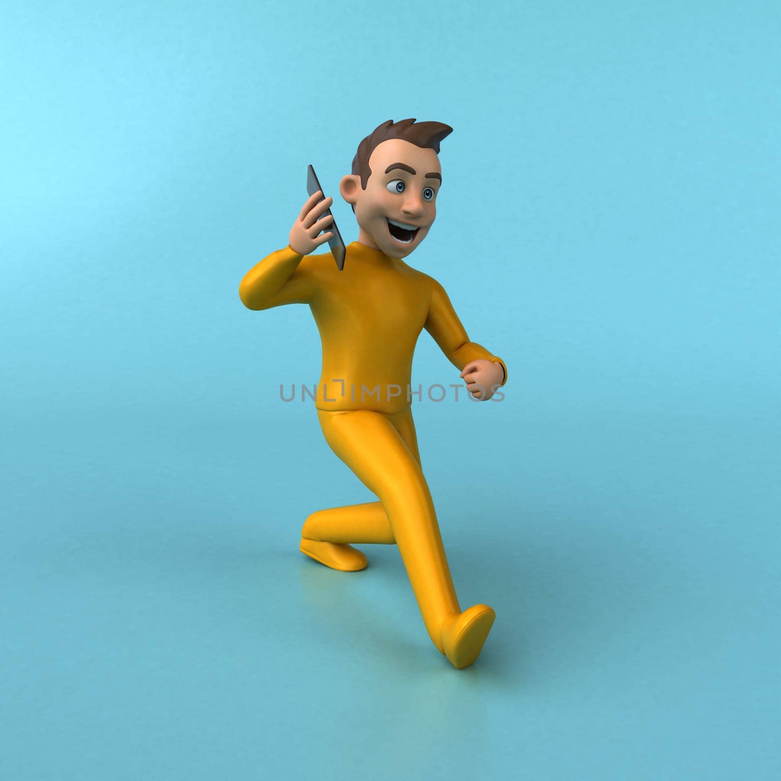 Fun 3D cartoon yellow character