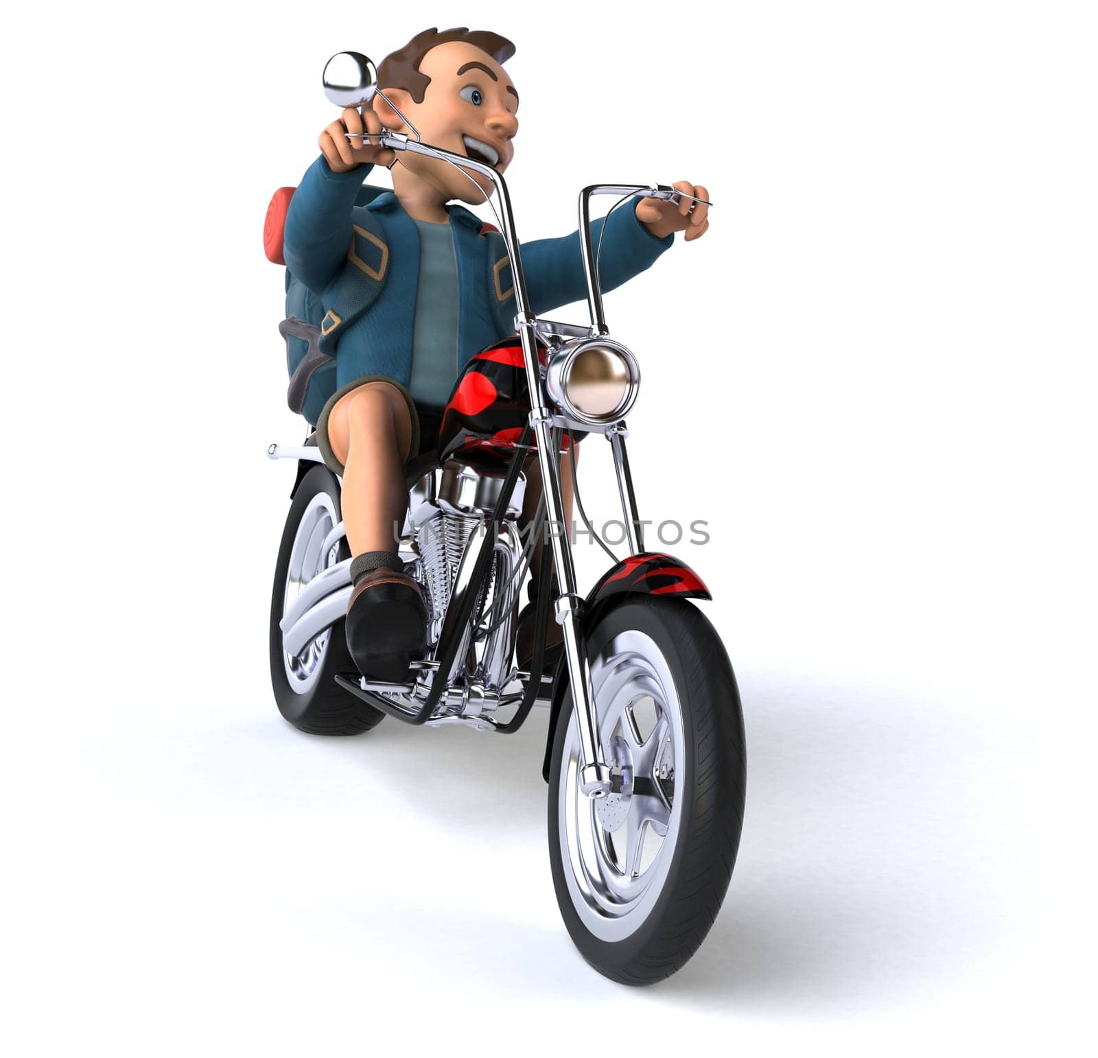 Fun illustration of a 3D cartoon backpacker