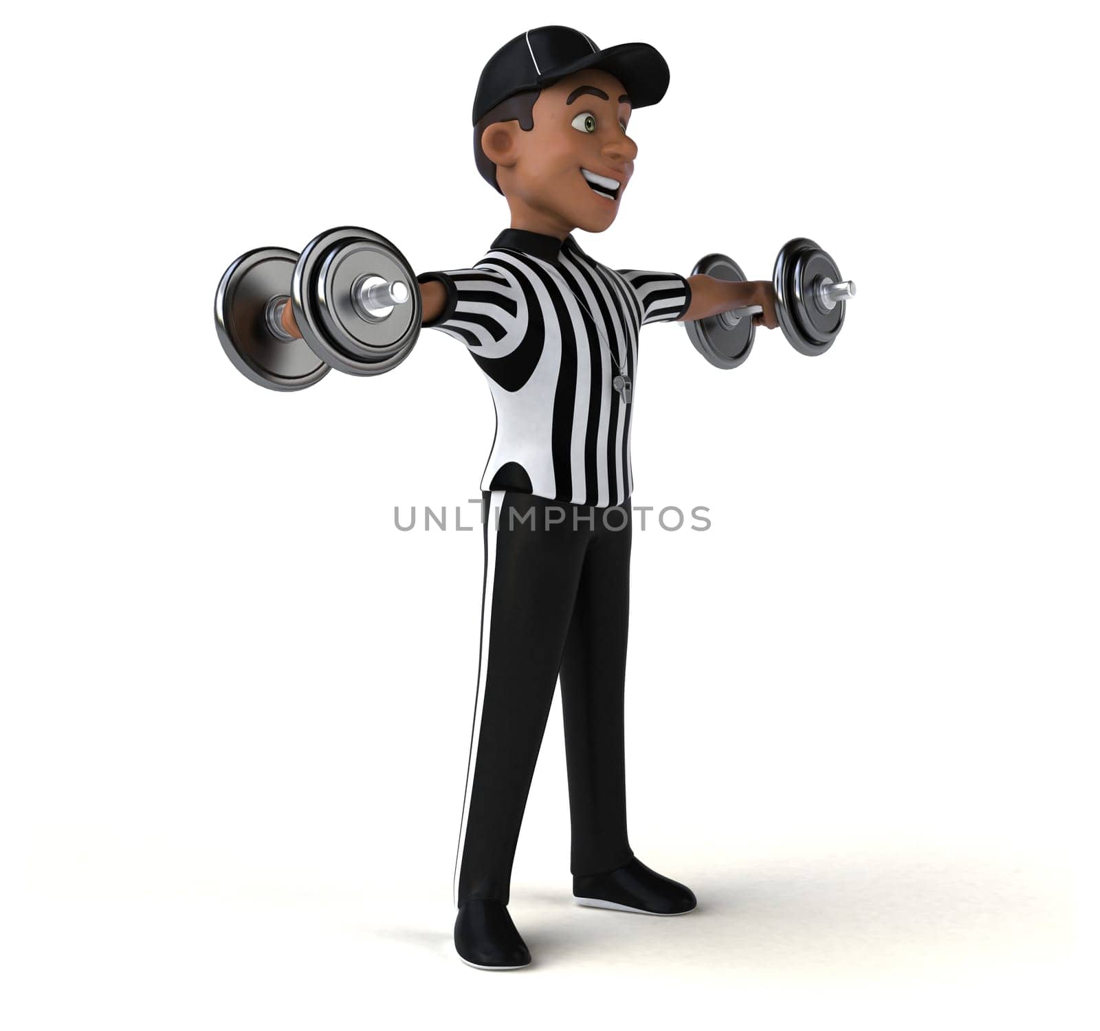 Fun 3D Illustration of an american Referee