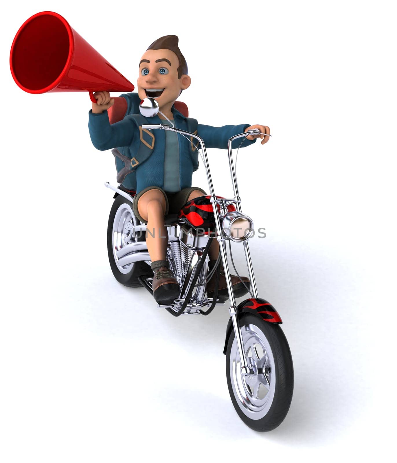 Fun illustration of a 3D cartoon backpacker