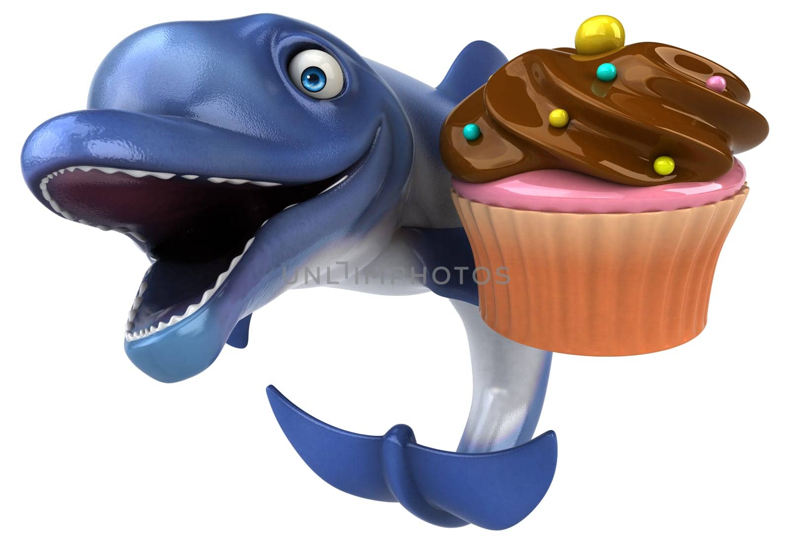 Fun dolphin - 3D Illustration