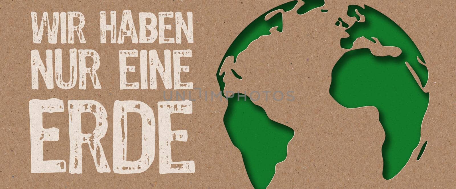 Paper cut - We have only one earth in german- Wir haben nur eine Erde