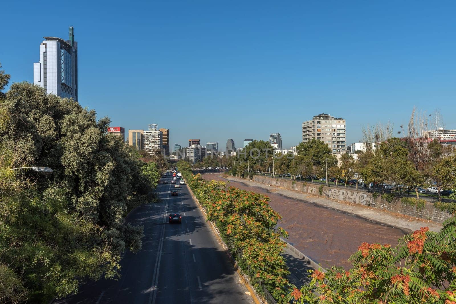 The Mapocho River in Santiago, Chile