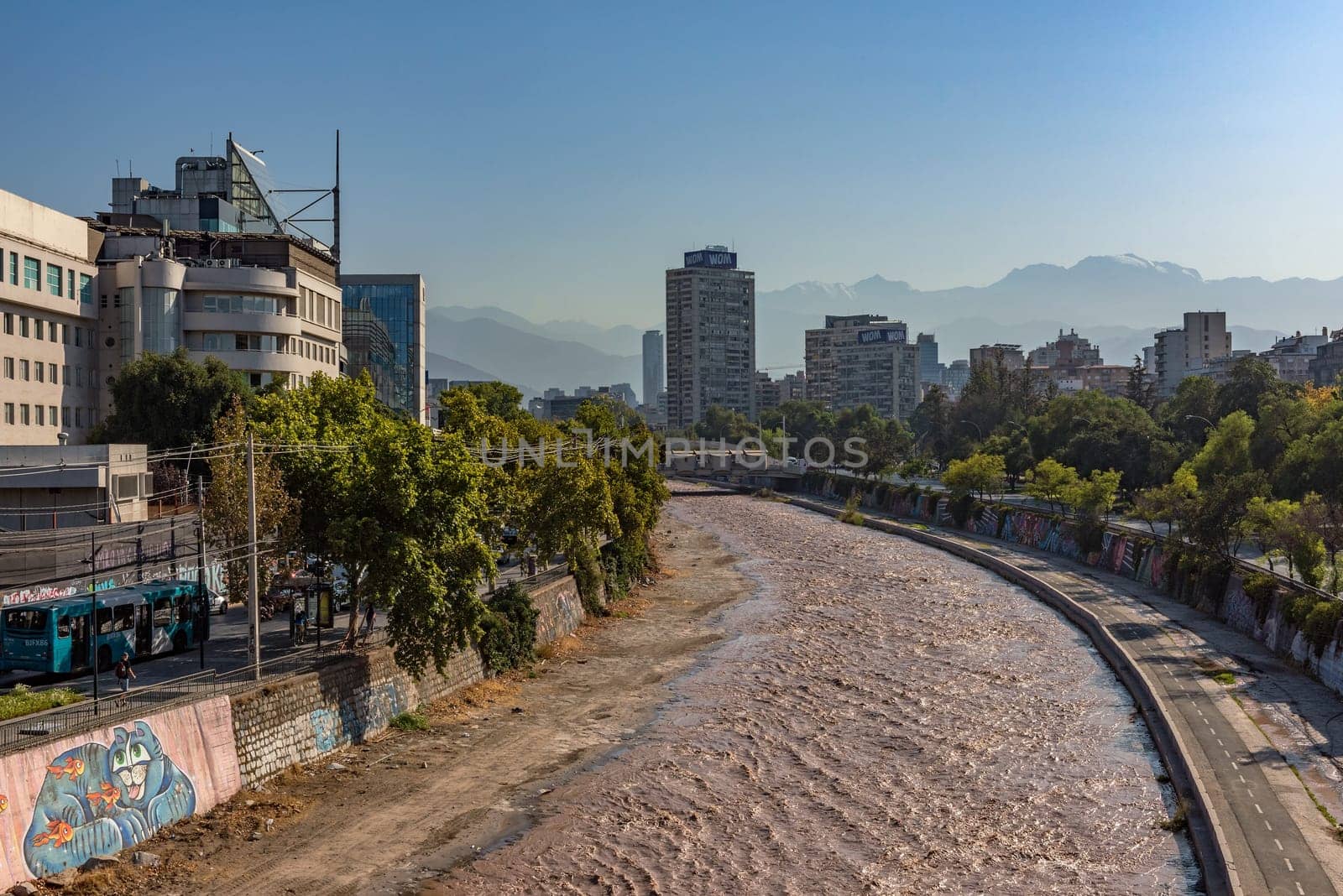 The Mapocho River in Santiago, Chile