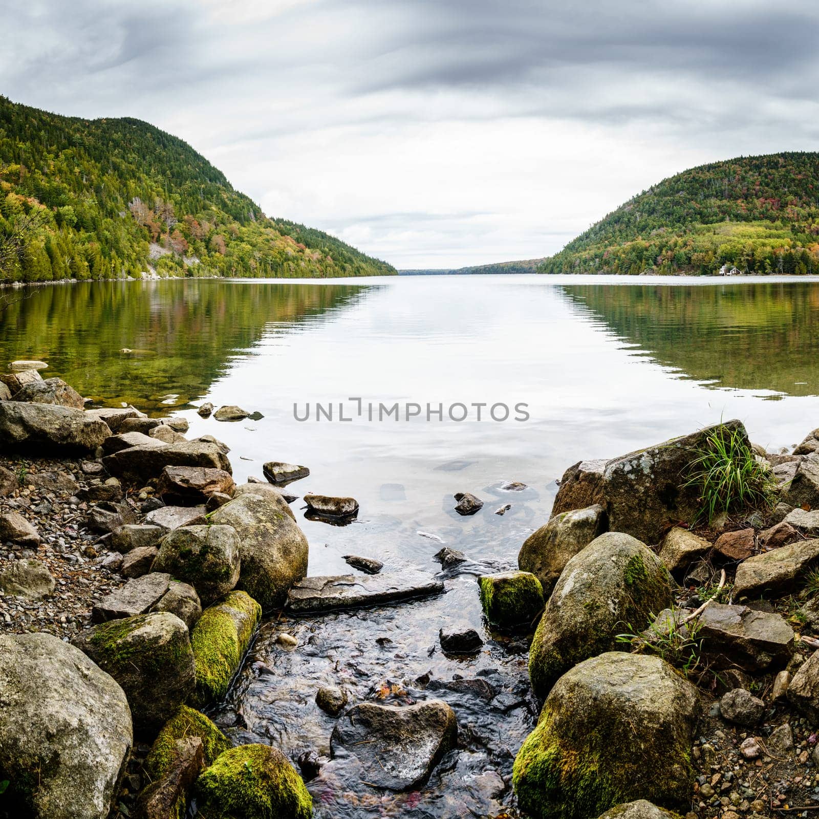 Scenic view of Long Pond in Acadia National Park, Maine
