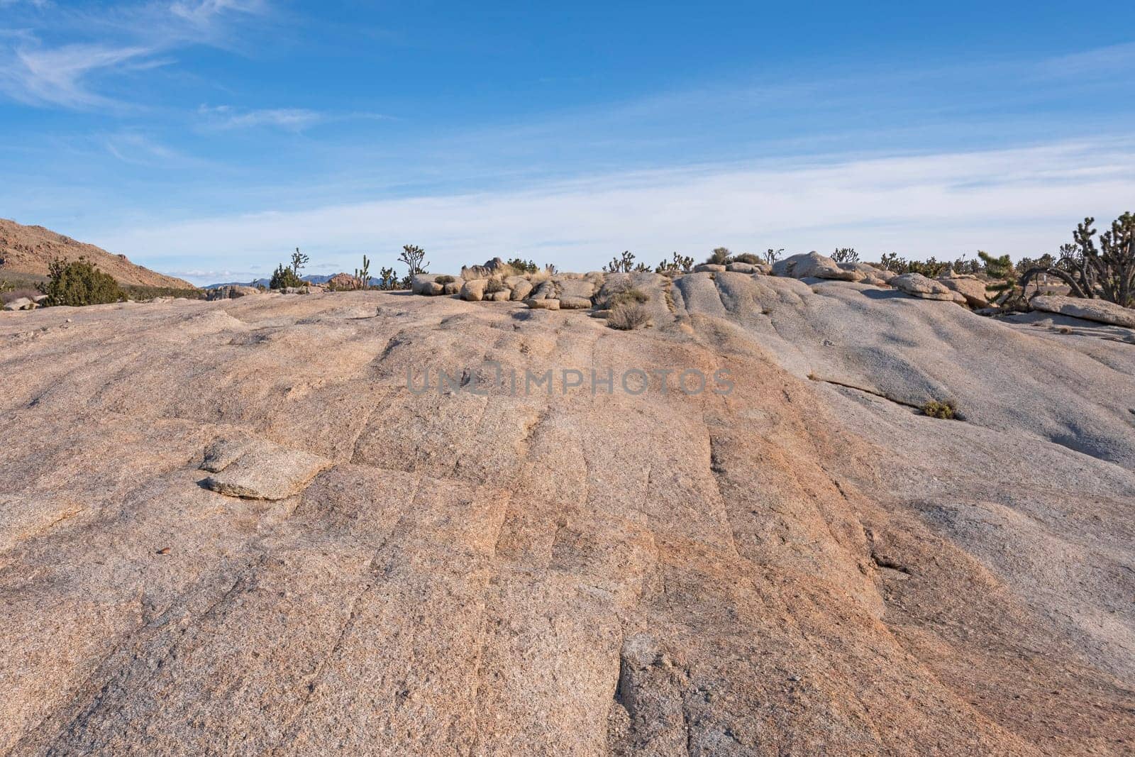 Baked and Exfoliated Rock in the Desert in the Mojave National Preserve in California