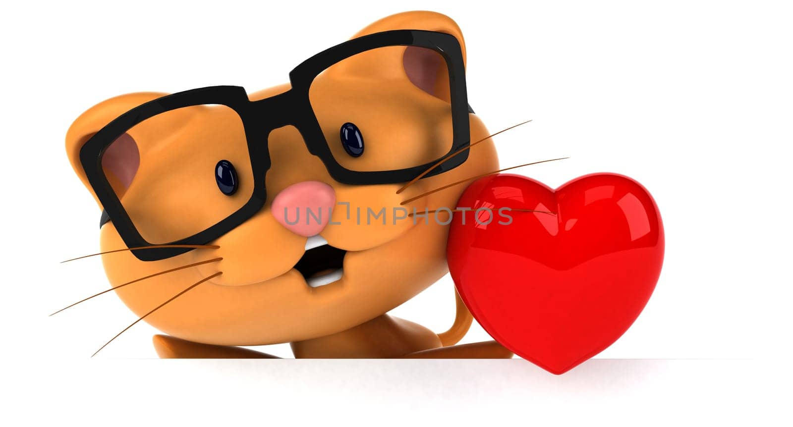 Fun cat - 3D Illustration